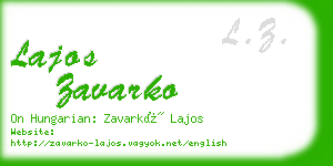 lajos zavarko business card